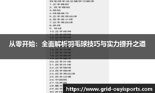 从零开始：全面解析羽毛球技巧与实力提升之道